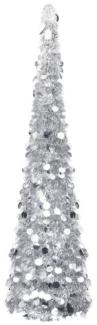 vidaXL Künstlicher Pop-Up-Weihnachtsbaum Silber 150 cm PET 320992