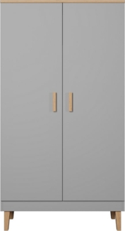 Bjird Drehtürenschrank Kleiderschrank mit Einlegeböden – Schrank 2-türig mit Soft-Close Verstellbare Einlegeböden im 3,2-cm-Raster