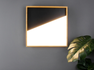 ECO Light 9360 M NERO LED-Deckenleuchte VISTA eckig schwarz holz 3000K 40x40cm