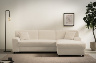 INOSIGN Ecksofa Turah 2, L-Form, in Cord u. wasserabweisender Microfaser, Federkern, B/T/H: 241/146/79 cm, incl. Zierkissen, wahlweise mit Bettfunktion