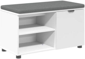 vidaXL Flurbank mit Kissen Uni Weiß 80 x 38 x 46 cm 891504