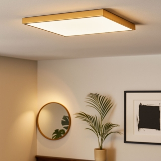 LED Deckenleuchte, Metall, Messing, 45x45 cm