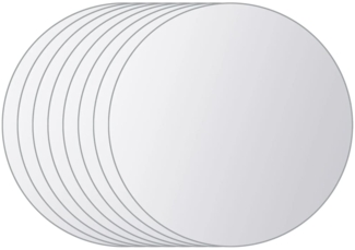 vidaXL 8-tlg. Spiegelfliesen-Set, Glas, rund
