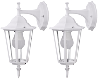 2er Set RGB LED Wandleuchten aus Alu und Glas in weiß VT-750