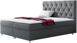 Boxspringbett Gomez, Grau, 160x200 cm