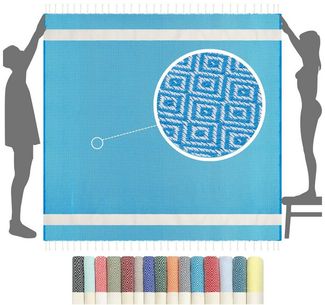 furora HOLIDAY Strandtuch XXL groß 200x200 cm Strand Tuch, aus Baumwolle, Stranddecke, Vielseitig, schöne Farben, hochwertige Verarbeitung