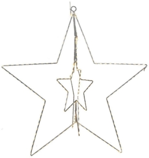 HIT Trading LED Stern MAGDA, 60 x 60 cm, Silbergrau, Metall, Kunststoff, LED fest integriert, Extra-Warmweiß