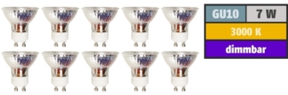 LED-Strahler McShine ''MCOB'' GU10, 7W, 450 lm, warmweiß, dimmbar, 10er-Pack