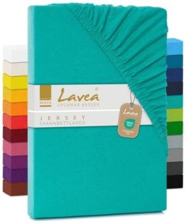 Lavea Spannbettlaken Maya, in Gr. 60x140, 90x200, 120x200, 140x200, 180x200 oder 200x220 cm, 100% Baumwolle, Gummizug: rundum, (1 Stück), Jersey Spannbetttuch für Topper, Boxspring- und Wasserbetten