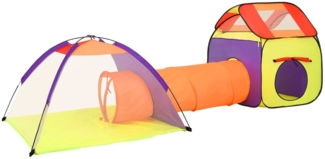 vidaXL Spielzelt für Kinder ohne Bälle, Stoff bunt, 123 x 338 x 111 cm