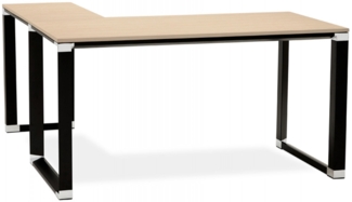 Designer-Eckschreibtisch XLINE | Der Design-Eckschreibtisch „XLINE“ aus Naturholz und schwarzem Metall (Winkel nach Wahl) – 160 cm – Kadima Design