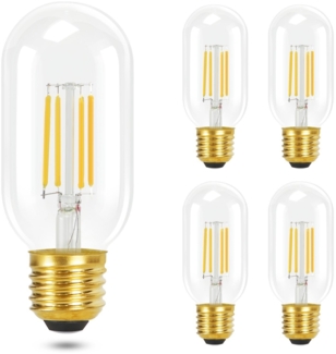 ZMH 4er-Pack E27-LED-Lampen, warmweiß, Vintage-LED-Lampen, T45, 4 W, 2700 K, Energiesparlampe, Retro-Stil, Edison-Glühfaden, Glas