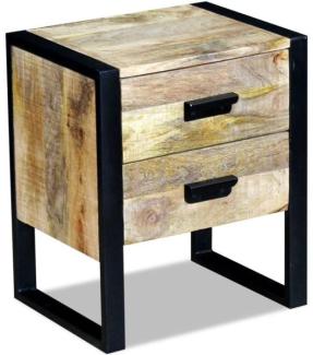 vidaXL Beistelltisch mit 2 Schubladen Mango Holz 43x33x51 cm 243298