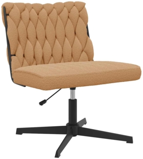 vidaXL Bürodrehstuhl Beige Gelockter wollähnlicher Stoff 4105400