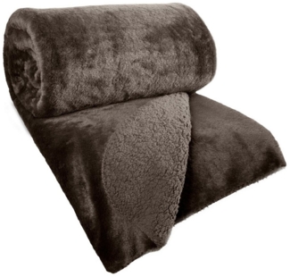 Eurofirany Tagesdecke Fellbettüberwurf NINA, Felloptik, eleganter Überwurf für Bett & Sofa beidseitig, kuschelweich