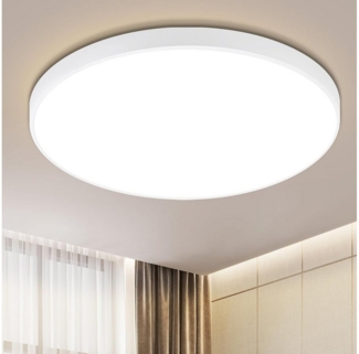 Nettlife LED Panel Schwarz Rund Flach Ø21cm Modern 12W Deckenleuchte, LED fest integriert, Warmweiß, Küche Flur Keller Schlafzimmer Büro Wohnzimmer