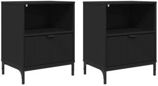 vidaXL Nachttische 2 pcs Schwarz 49 x 36 x 61 cm Holzwerkstoff 883477