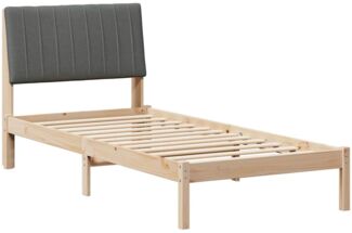 vidaXL Bettrahmen mit Kopfteil Braun 90 x 190 cm Massives Kiefernholz 878925