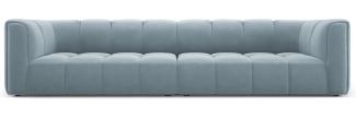 Micadoni Modulares Sofa Serena 4-Sitzer Samtstoff Hellblau