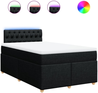 vidaXL Boxspringbett mit Matratze Schwarz 120x200 cm Stoff 3288956