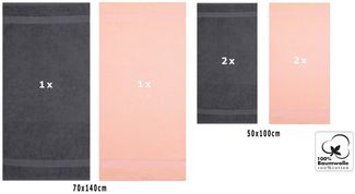 Betz Handtuch Set Palermo 6er 2x Liegetücher 70x140 cm 4x Handtücher, 100% Baumwolle (Set)