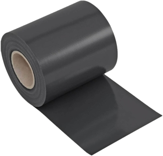 NOOR Sichtschutzstreifen PVC BASIC für Doppelstabmattenzaun - Zaunfolie Rolle anthrazit 0,19x35 m - blickdichter Wind- & Sichtschutz - Zaunblende 450 g/m² inkl. 25 Klemmschienen