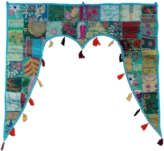 Indischer Türvorhang Toran Türkis