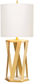 Elstead Apollo Tischleuchte messing Lampenschirm weiss 87cm