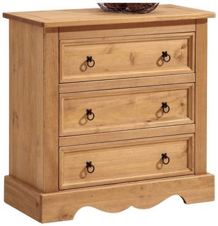 IDIMEX Kommode TEQUILA, Kommode Sideboard Mexiko Möbel Kiefer massiv 3 Schubladen Buffetschran