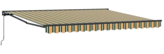vidaXL Einziehbare Markise Grün und Gelb 400x300 cm Stoff 3330717