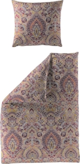 Bierbaum Biber Bettwäsche 135x200 Ornamente Barock lachs aubergine 3846-51