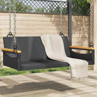 vidaXL Hängebank Schwarz 109x62x40 cm Poly Rattan 368143
