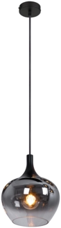 Hängeleuchte, Metall, Glas, rauchfarben, H 120 cm