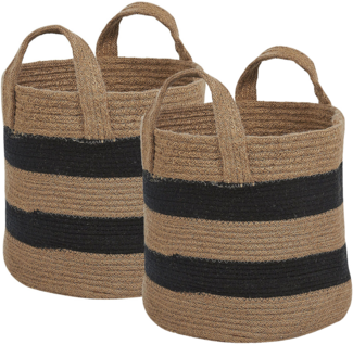 Textilkorb Jute naturfraben schwarz ⌀ 34 cm 2er Set GEREDE