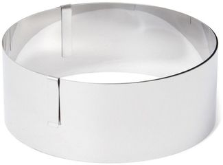 Patisse Patisse verstellbarer, niedriger Tortenring aus Edelstahl, 13–31 cm P02459