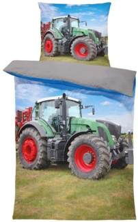 One Home Bettwäsche Traktor, Mikrofaser, 2 teilig, Trecker Landmaschinen, auch geeignet als Kinderbettwäsche