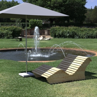Relaxliege "Sigi" Gartenliege Massivholz Lärche abgeschrägt 90cm