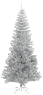 vidaXL Künstlicher Weihnachtsbaum mit Ständer Silber 210 cm PET 321014
