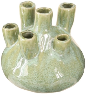 Viana Übertopf Maritime Deko Vase Korallen Hellgrün Ø14,5 H14cm, für Trockenblumen