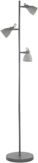 'Mistago' Stehlampe Grau Beton 163 cm Schirm verstellbar Scheinwerfer-Look langes Kabel mit Schalter Industrie Look
