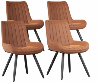 HawthyHome Esszimmerstuhl Stuhlset – Polsterstühle, Moderner Küchenstuhl (4 St), mit Ergonomischer Rückenlehne und Metallbeinen, 4er Set
