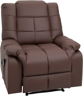 Fernsehsessel, 165° neigbar mit 8 Massagepunkten Fernsteuerung Relaxsessel, Kunstleder, Braun, 94 x 99 x 99 cm