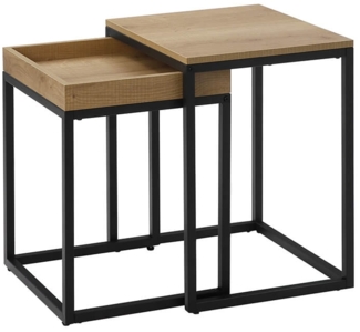 Valora 2-teiliger Couchtisch im Industriestil für das Wohnzimmer x2