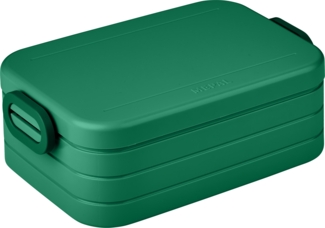 Mepal Brotdose Midi Brotdose To Go - Lunchbox für 2 Sandwiches oder 4 Brotscheiben - Meal Prep Box - Brotdose Erwachsene - Essenbox mit Unterteilung - Vivid green