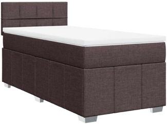 vidaXL Boxspringbett mit Matratze Dunkelbraun 90x200 cm Stoff 3286954