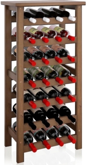 Weinregal aus Bambus für 28 Flaschen 7 Etagen freistehend Küche Keller Bar