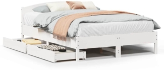 vidaXL Massivholzbett ohne Matratze Weiß 120x200 cm Kiefernholz 3301831