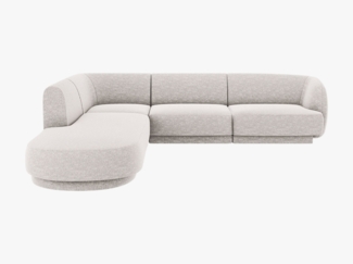 Micadoni Ecksofa Miley 6-Sitzer Links Chenille Eden Silber