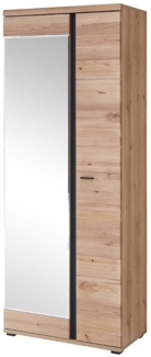 Garderobenschrank Sonos , Echtholz, Glas, Holzwerkstoff , Holzfarben , 80 x 203 x 40 cm