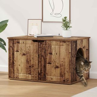 vidaXL Katzenhaus Altholz 85 x 55 x 50,5 cm Holzwerkstoff 8000723